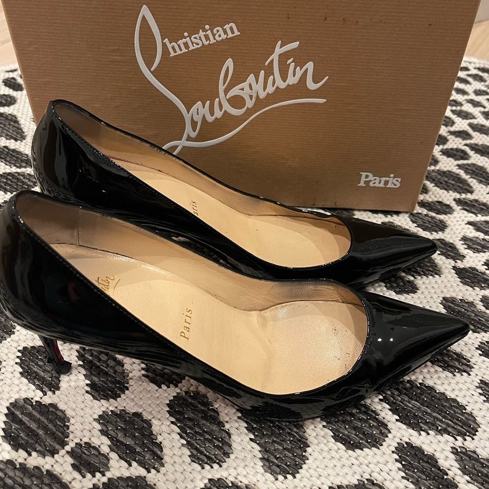 Christian Louboutin black patent leather pumps